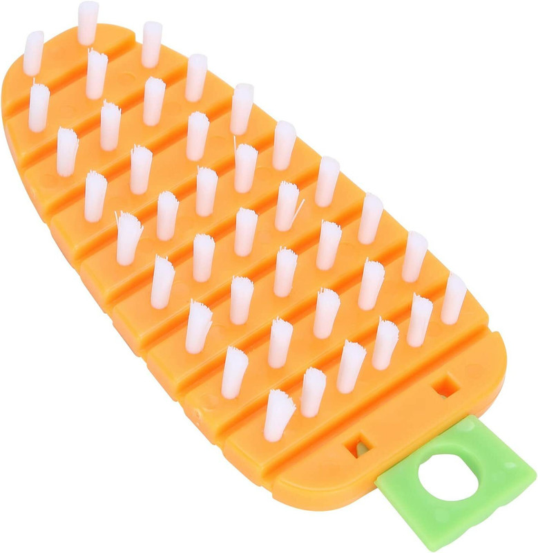 Naama Carrot Shape Fruit & Vegetable Scrubber, Flexible Brush for Kitchen Cleaning Polypropylene Flat Pastry Brush