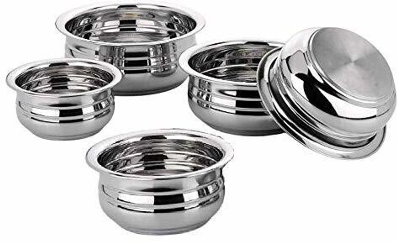 RBGIIT Cookware Set Serving Cooking Tope Bowl for Kitchen ((COPPER HANDI 3PICS) Cookware Set(Stainless Steel, 3 - Piece)