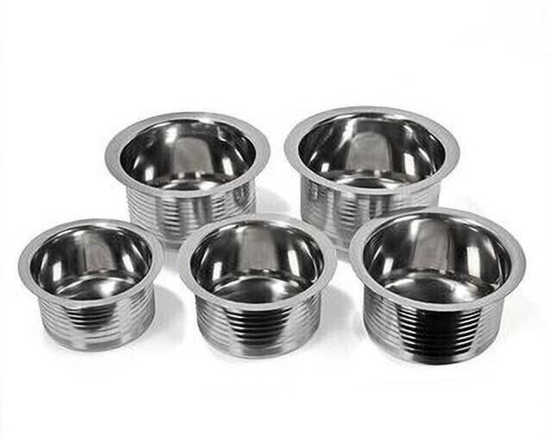 PARAM NEWLAND 5 piece Tope/pot pan/patila siver touch line design Bottom Cookware Set (Stainless Steel, 5 - Piece) Cookware Set(Stainless Steel, 5 - Piece)