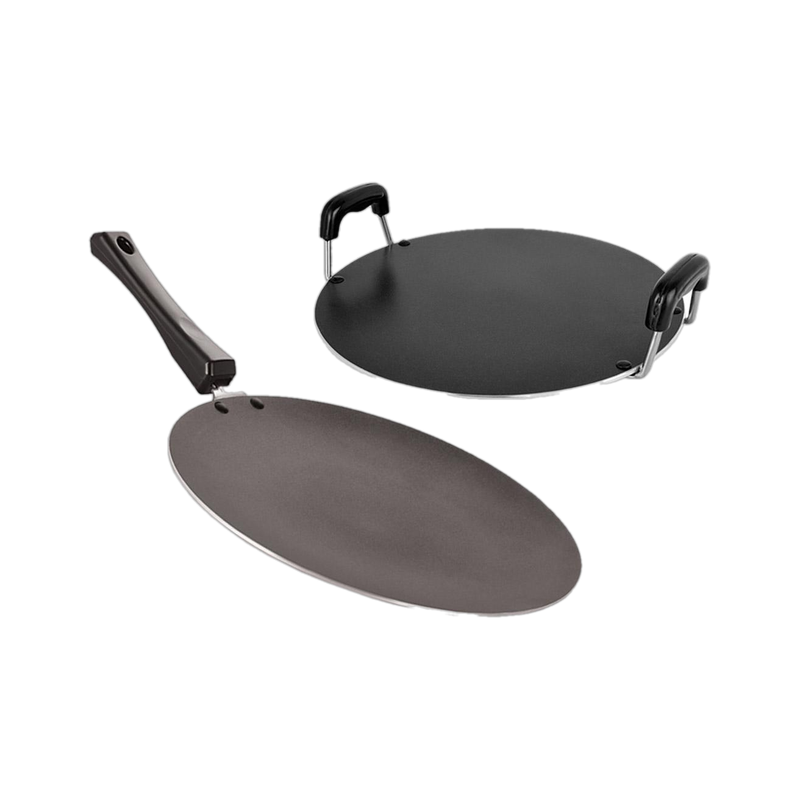 NIRLON Non-Stick Aluminium Tawa Cookware Set, 2-Pieces, Red (2.6mm_CT12_RT) Non-Stick Coated Cookware Set(PTFE (Non-stick), Aluminium, 2 - Piece)