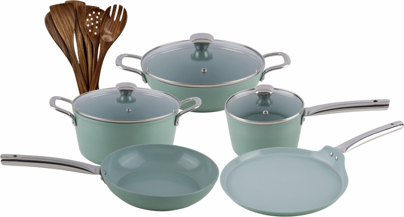 Salford Forged Non-stick 14 Pcs Set Black Marble Induction Bottom Non-Stick Coated Cookware Set(Aluminium, 14 - Piece)