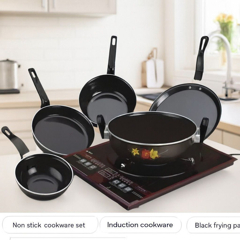 SHRI KRISHNA TRADERS cookwware set with 1 Induction stove Induction Bottom Non-Stick Coated Cookware Set(Aluminium, 1 - Piece)