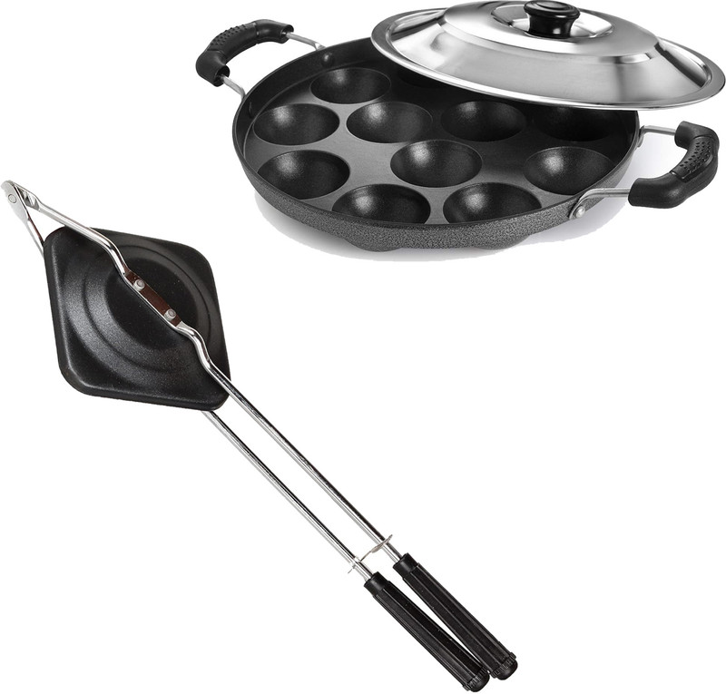 Masox Store Appam Patra Maker, Litti Maker Gas Stove Compatible Regular Sandwich Maker S2 0 W Pop Up Toaster(Black)