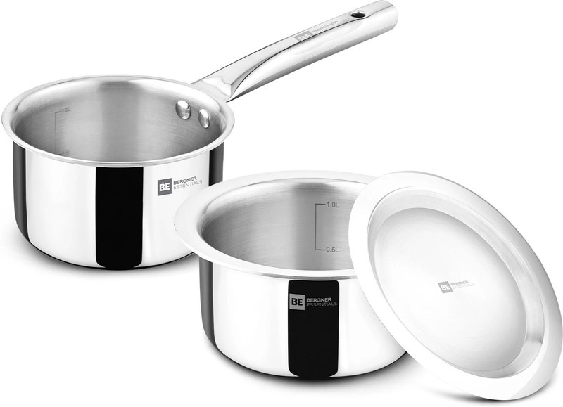 BERGNER Tripro Triply 3 Pcs Stainless Steel Cookware Happy Set - Induction Bottom Cookware Set(Triply, 3 - Piece)