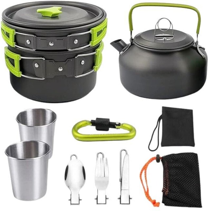 byrm Camping Cooking Set-12pcs Non-Stick Coated Cookware Set(Aluminium, 12 - Piece)