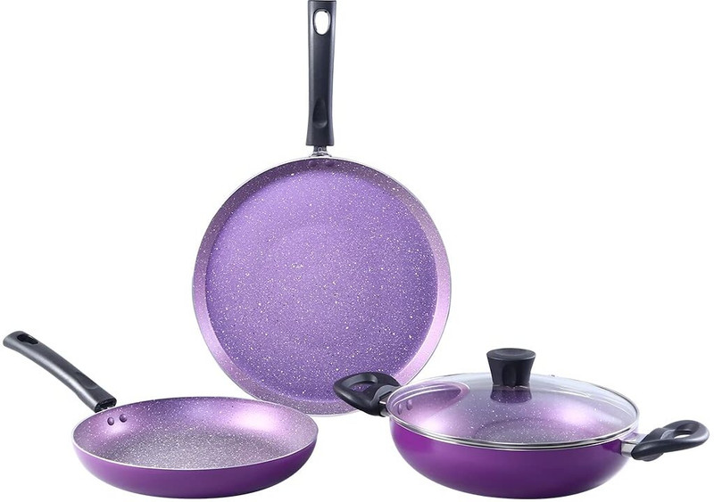WONDERCHEF Tivoli Induction Bottom Non-Stick Coated Cookware Set(Aluminium, 4 - Piece)
