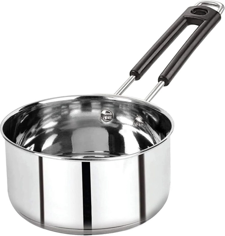 Padchaaya Stainless Steel Sauce Pan/Milk Pan/Tea Pan/Tapeli/Patila/Bhagona with Handle Induction Bottom Non-Stick Coated Cookware Set(Stainless Steel, 1 - Piece)