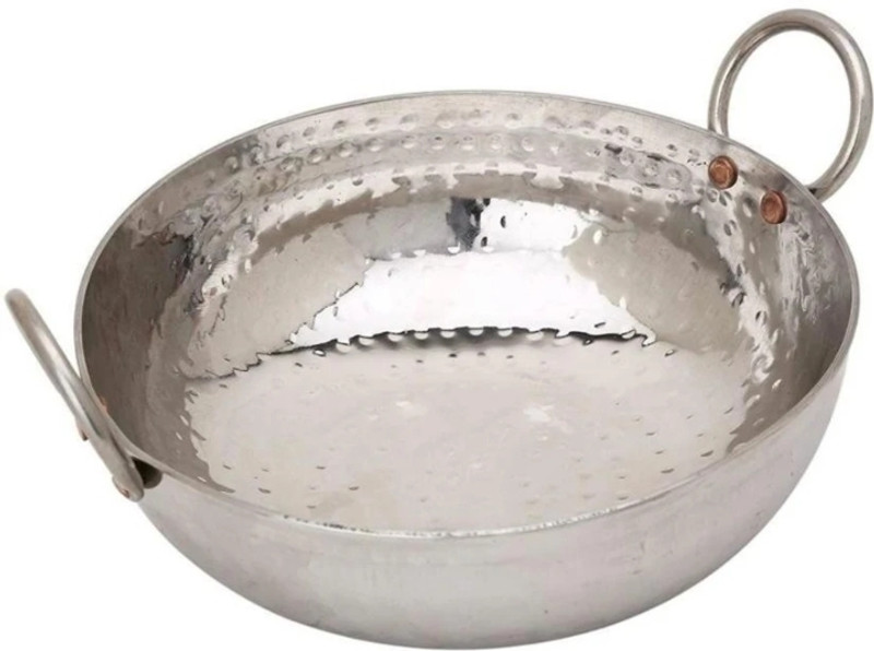Aky global Stainless steel kadhai new latest tadka kadhai Induction Bottom Cookware Set(Stainless Steel, 1 - Piece)