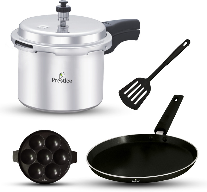 Prestlee Aluminium Outer Lid Pressure Cooker 4 PC Non-Stick Coated Cookware Set(Aluminium, 1 - Piece)