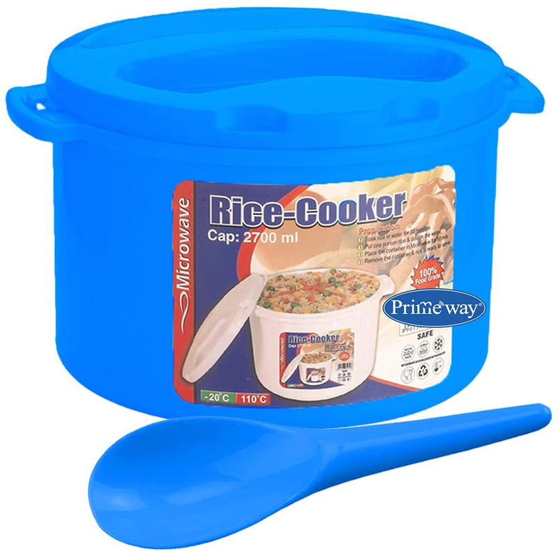 Primeway Microwave Rice Cooker Container with Serving Spoon, 2.7L, Cookware Set(Polypropylene, 2 - Piece)