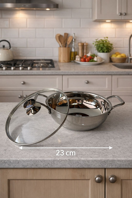 LIMETRO STEEL Set of 2 Flat Bottom Induction and Gas Stove Friendly Saucepan with Lid Induction Bottom Cookware Set(Stainless Steel, 2 - Piece)