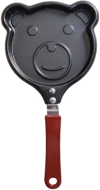 SIOPAWORLD Cartoon Shape Mini Egg Frying Pan, Fun Pancake & Omelette Pan for Breakfast Kids Fry Pan 15 cm diameter 0.1 L capacity(Aluminium, Non-stick)