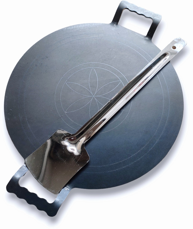 NAAYAGI - TRADITIONAL FULL FLAT - IRON TAWA FOR DOSA, ROTI -MEDIUM -11 INCH DIAMETER Cookware Set(Iron, 2 - Piece)