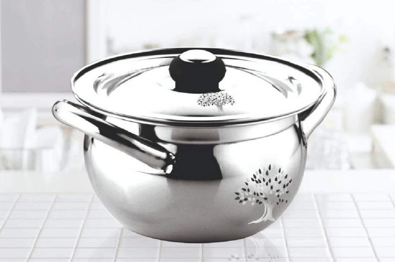 RBGIIT Premium Quality Non-Stick 7 pcs Hammertone With Glass Lid & 3 Nylon Spoon Cookware Set(Stainless Steel, 1 - Piece)