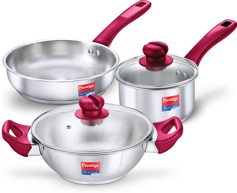 Prestige Platina Popular Induction Bottom Cookware Set(Stainless Steel, 2 - Piece)
