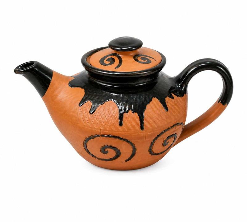 SHILPA BHUMI “Terracotta Swirl Artisan Teapot” Non-Stick Coated Cookware Set(Ceramic, 1 - Piece)