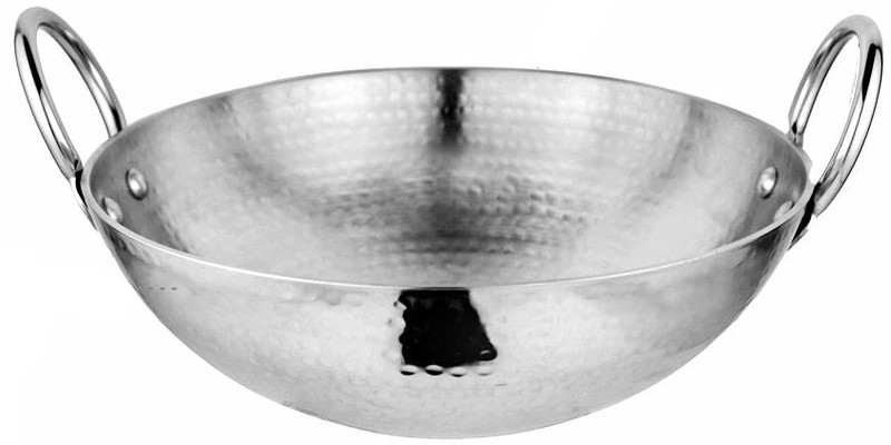 Dynore Stainless Steel Hammered Kadhai/Heavy Bottom Cookware/Kadhai Cookware Set(Stainless Steel, 1 - Piece)