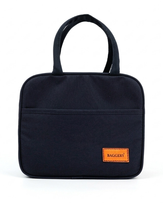 Baggery Polyester Cooler Bag(BLACK Collapsible)