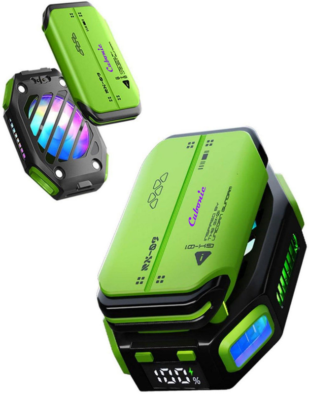 Cubonic X111 IceCold Rechargeable Battery Pack with LED Display, Snap-On Grip & Turbo Fan with Radiator Cabinet Cooler(Green)