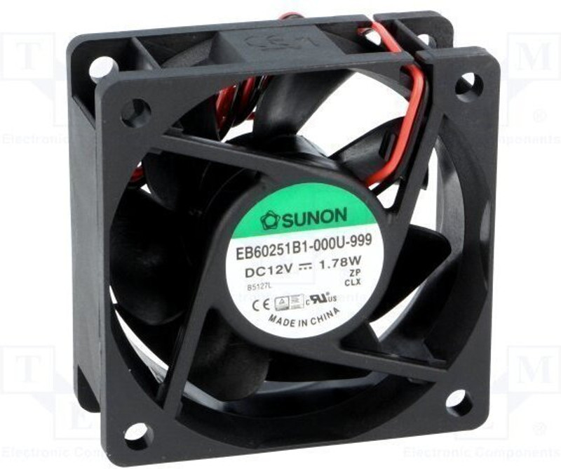 Electronic Spices SUNON Original CPU Fan EB60251B1-D000-999 12V 1.78W 60*60*25MM Axial Cooling Fan Fan with Heat Sinks All in one Cooler(Black)