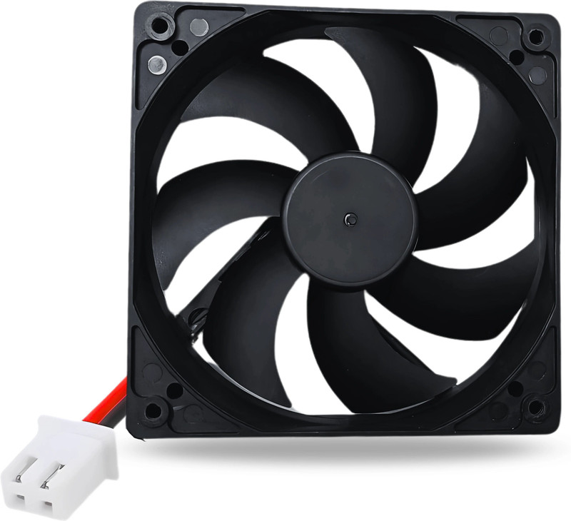 Octec 12V Brushless DC Fan Cooling 1600 RPM 7-Blade 120 x 120 x 25mm PC | Electronics Cooling Fan All in one Cooler(Black)