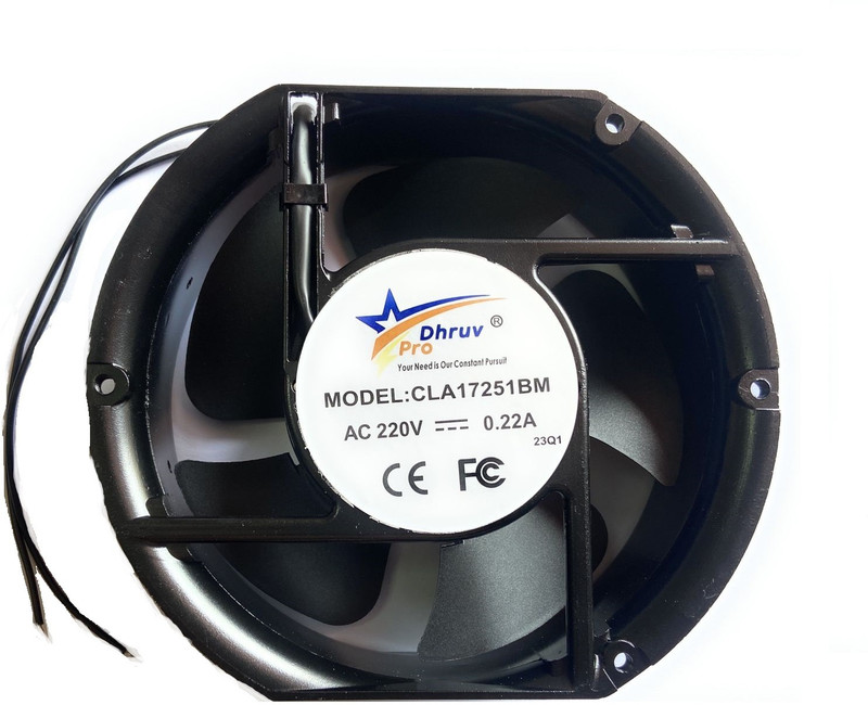 DHRUV-PRO 6-inch Oval 17251 220V AC Metal Body or Blade Cooling Exhaust Fan Cooling Fan Cabinet Cooler(Black)