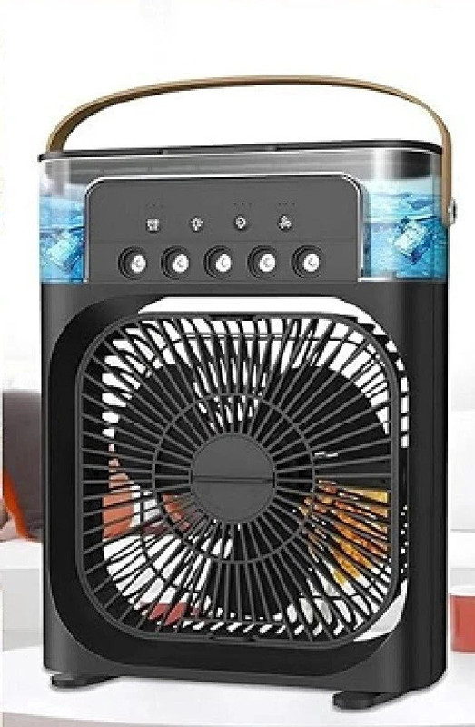 KRITAM Small Ac Quaite Personal Air cooler Usb Power Mini Desktop Misting fan Cooling Fan All in one Cooler(Black)