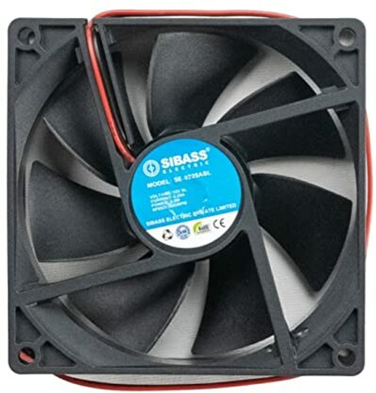 sibass 12V Metal Cooling Fan for Control Panels, Racks, PCs & Machinery (2600 RPM,3.5W) Cooling Fan Processor Cooler(Black)