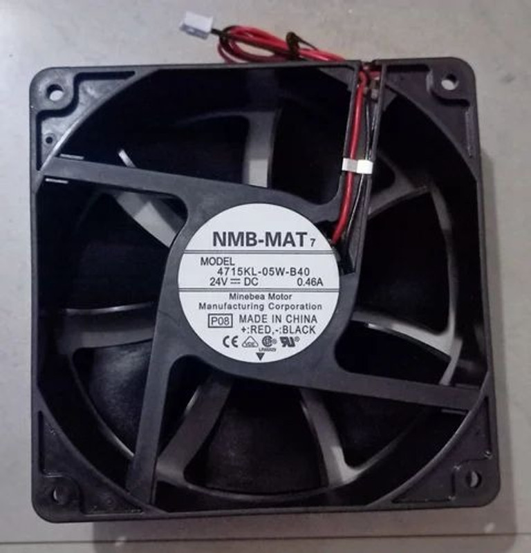 Enormity NMB-MAT 4715KL-05W-B40 DC Cooling Fan 24V-0.46A DC FAN 120*120.*38mm 2Wire Fan with Heat Sinks All in one Cooler(Black)