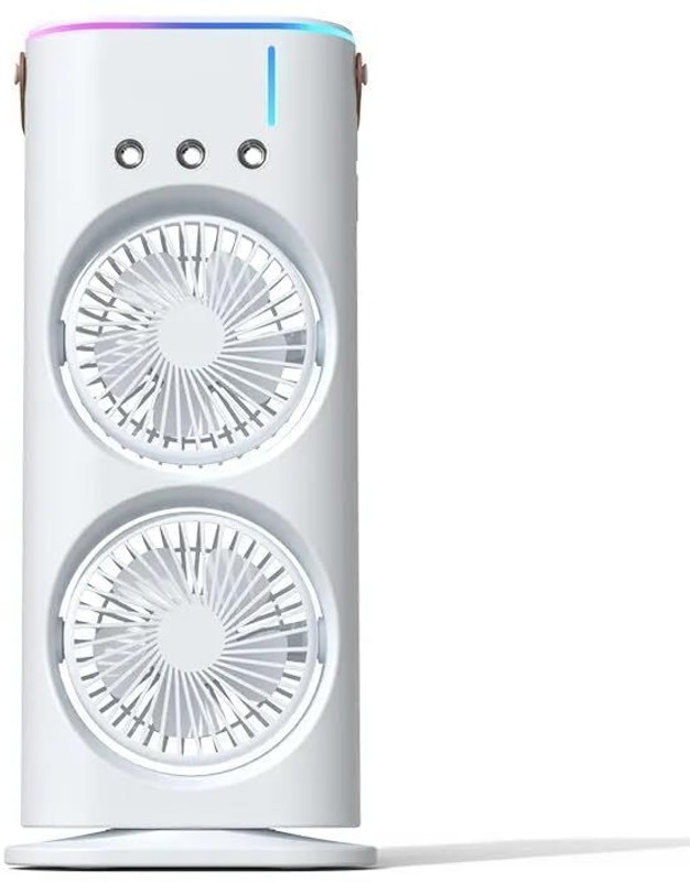PMP TOY BAZAR Double Layer Mini Air Cooler Fan with Mist & Water Tank Portable USB Rechargeable Desk Fan with Ice Cooling Rechargeable Fan, USB Air Cooler, USB Fan(Multicolor)