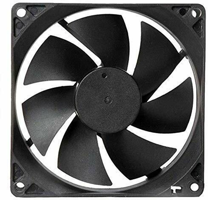 Mexico DC FAN - 80X80X25MM (12V) Pack of 2 for PC Case, CPU Cooler Radiator Fan with Radiator All in one Cooler(Black)