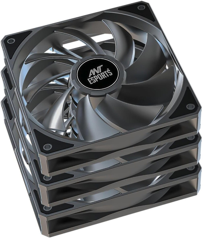 Ant Esports DARKFLOW 120mm 3 IN 1 Case Fan Kit 1800 RPM Cooling Fan Cabinet Cooler(Black)