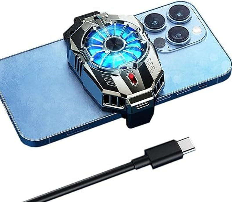 SSR Phone Cooler Fan with RGB Lights Gaming Mobile Plug & Play 1 Fan Cooling Pad with Adjustable Height(Multicolor)