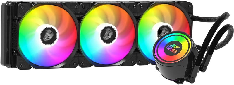 Ant Esports ICE-360 ARGB 360mm Addressable RGB 2600RPM AIO I CPU Liquid Cooler - Black Liquid Cooling Cabinet Cooler(Black)