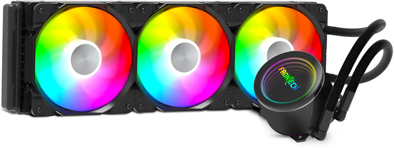Frontech 360mm AIO Liquid Cooler | ARGB Sync | 1800 RPM PWM Fans | Fan with Heat Sinks Processor Cooler(Black)