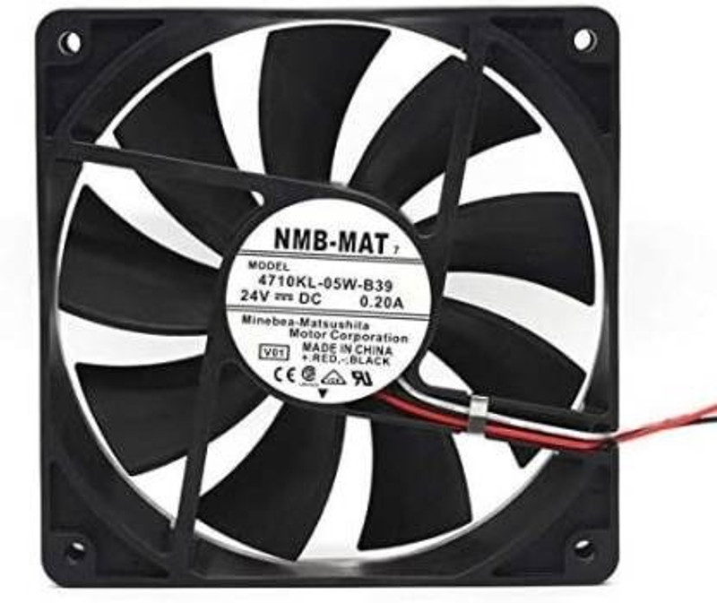 Enormity NMB-MAT 7710KL-04W-B39 DC Brushless Fan, 24V, 0.20A,120*120*25mm 3 Wire Fan with Heat Sinks All in one Cooler(Black)