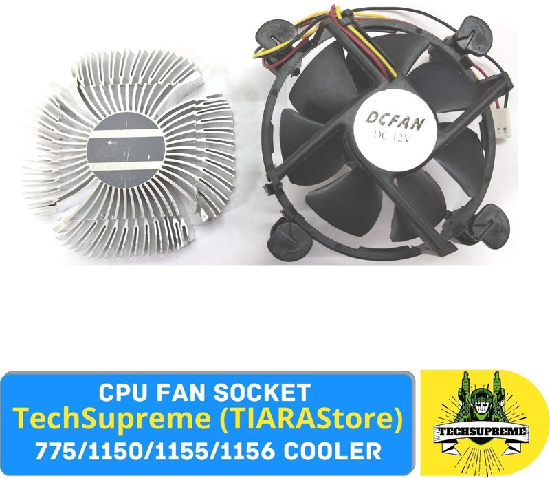 TechSupreme 3 Pin CPU cooling Fan 4 socket Cooling Fan All in one Cooler(Black)