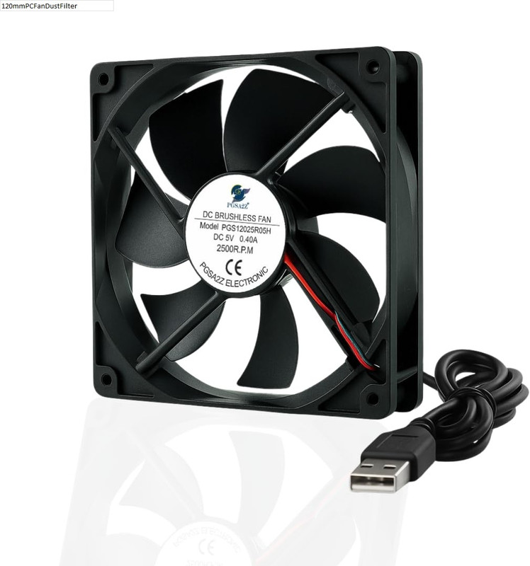 PGSA2Z 120mm PC Fan Dust Filter | 4.72 Inch Computer Case Cooler Fan Cooling Fan Cabinet Cooler(Black, Mesh Dustproof Cover (pack-of-2, 50MM))
