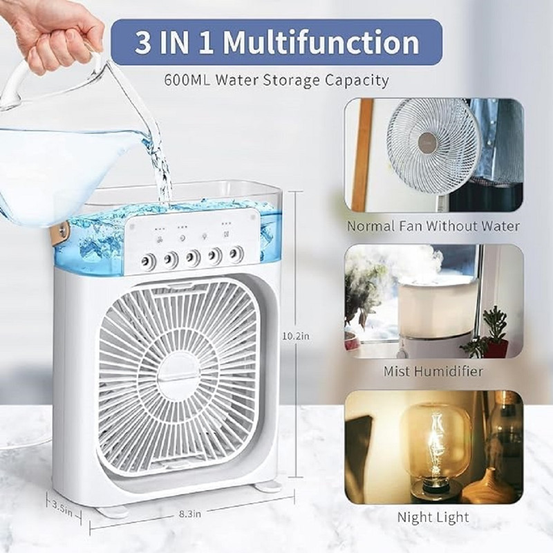 Maune Hub Table cooling fan-mini AC Cooling Fan All in one Cooler(Multicolor)