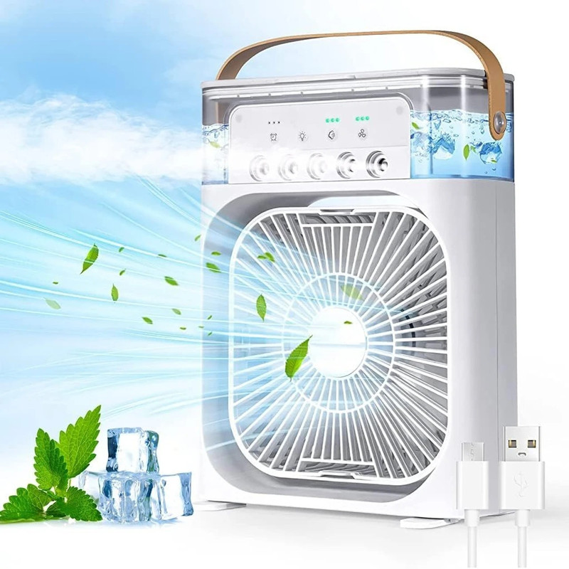 kaarm Portable Ac Mini USB Cooler Fan For Room with Ice Chamber SG24 USB Air Cooler Cooling Fan All in one Cooler(Multicolor)