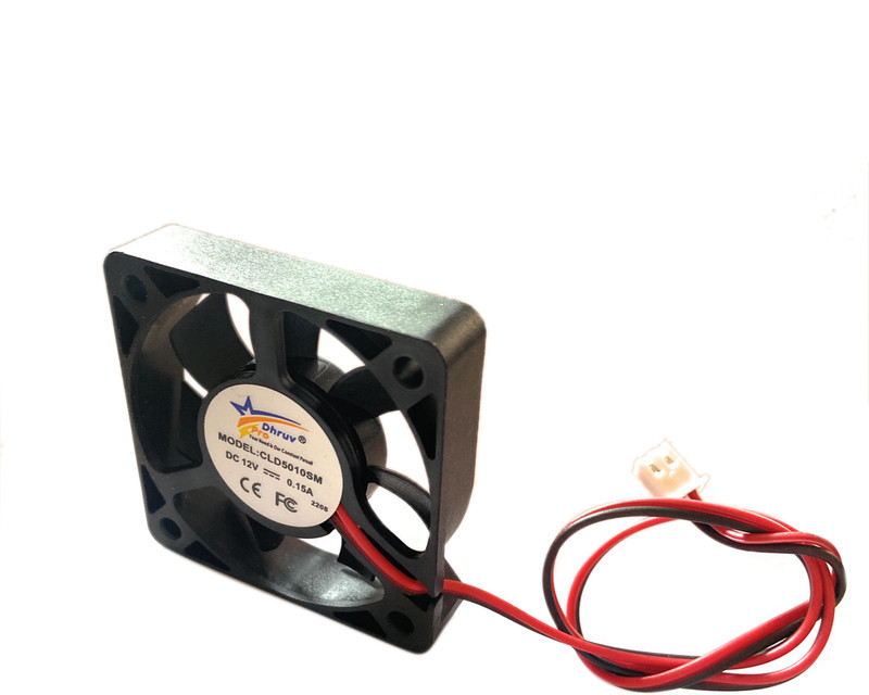 DHRUV-PRO 12V 50X50X10-MM 2inch 5000-RPM 12V Cooling Cabinet Fan Fan Square Cooling Fan Cabinet Cooler(Black)