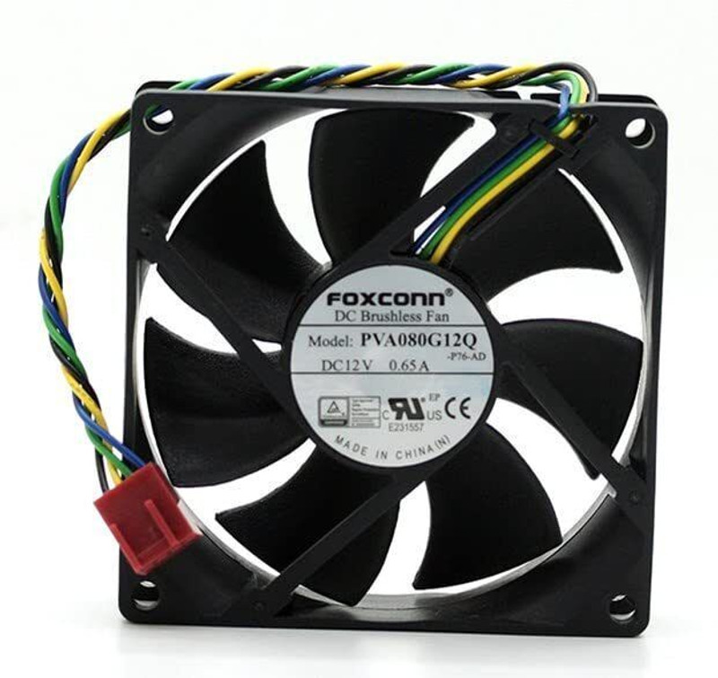 Foxcon PVA080G12Q 80/25mm DC Brushless Fan, 12V 0.65A, Cooling Fan All in one Cooler(Black)