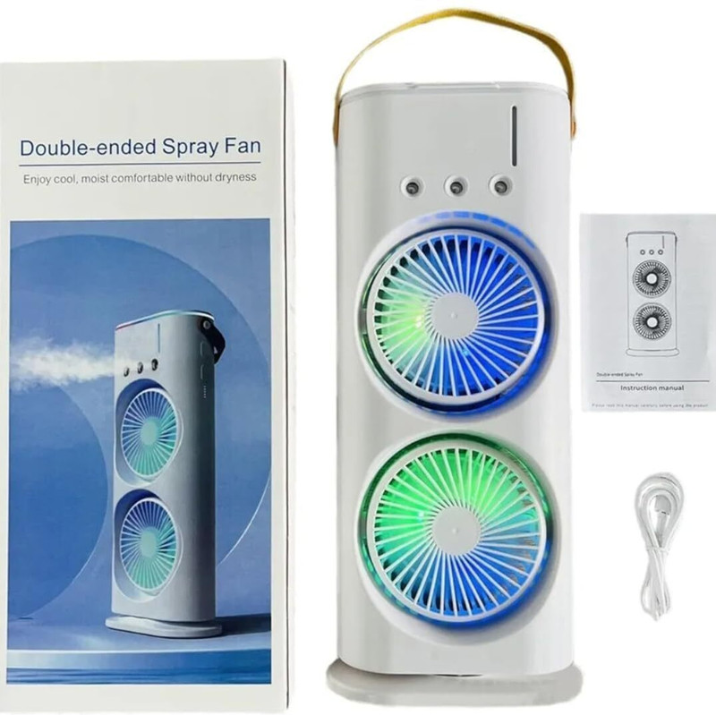WeProve Portable Dual Spray Fan Humidifier with LED Lights | Personal Mini Air Cooler Cooling Fan All in one Cooler(Multicolor)
