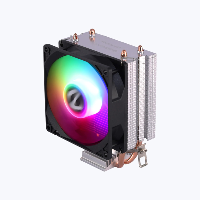 ZEBRONICS Zeb-FC230A Silent Operation 4 Pin PWM Fan 90mm RGB Fan 2 Copper Heat Pipes Fan with Heat Sinks & Pipes Processor Cooler(Black)
