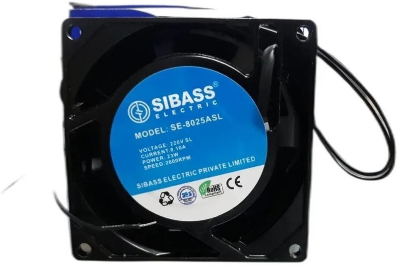 sibass 220V AC Metal Body Axial Fan AC Cooling Fan Panel Fan 4” Brushless Blower Cooler Cooling Fan All in one Cooler(Black)