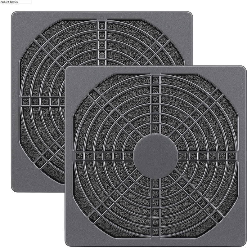 PGSA2Z pack of 2-120mm PC Fan Dust Filter Guard Mesh Cover - Dustproof Cooling Fan Cabinet Cooler(Black, Computer Cooling Accessory for Enhanced Airflow and Protection)