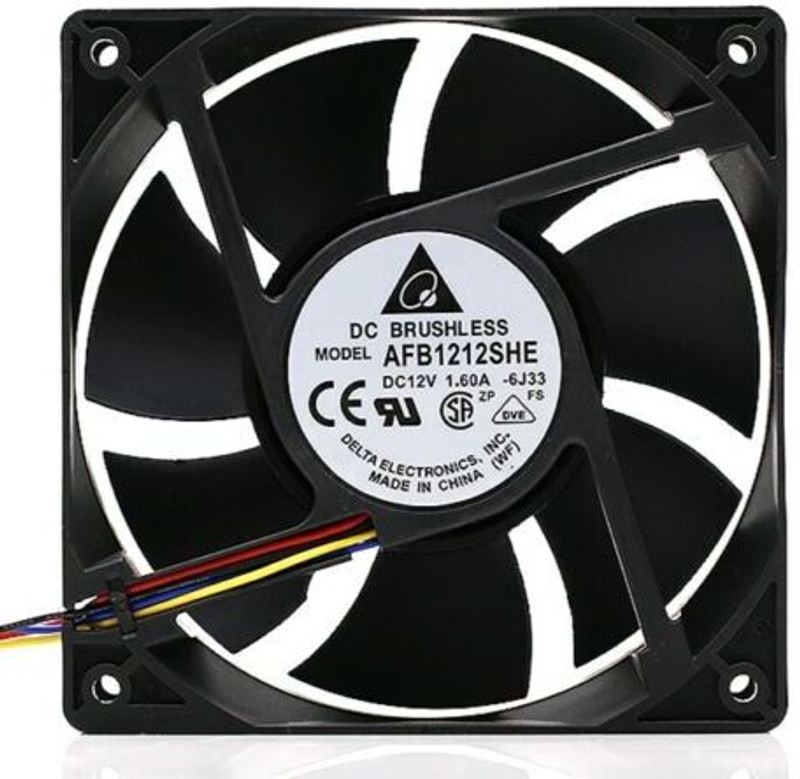 Electronic Spices AFB1212SHE Fan 12V 1.60A 120×38mm 4-wire/4-pin High Air Volume Cooling Fan Cooling Fan All in one Cooler(Black)