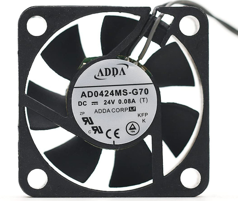 shoptron AD0424MS-G70 40x40x10mm 24V 0.08A ADDA 4CM 2-Wire Cooling Fan with Heat Sinks All in one Cooler(Black)
