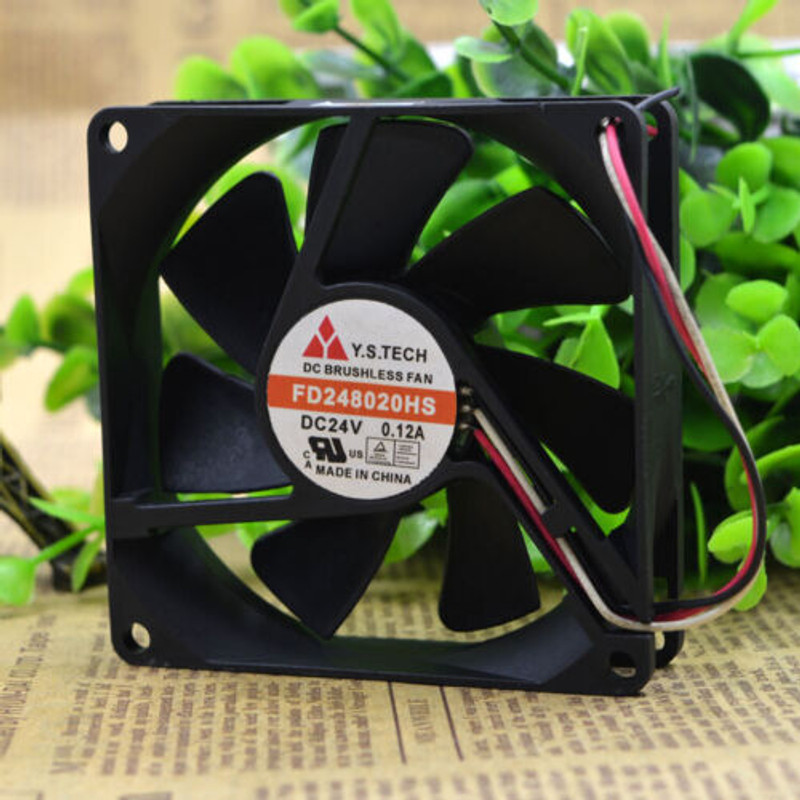 Electronic Spices Y.S. TECH FD248020HS 24V 0.12A 80*80*20MM 3-wire DC cooling fan Fan with Heat Sinks All in one Cooler(Black)