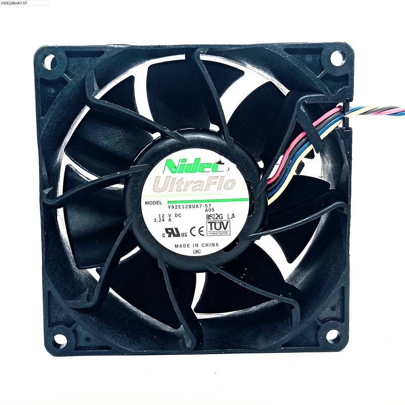 PGSA2Z V92E12BUA7-57 Size 92X92X38mm DC12V Cooling Fan Cabinet Cooler(Black, 3.24A 8500 RPM Brushless Air Cooling Fan)